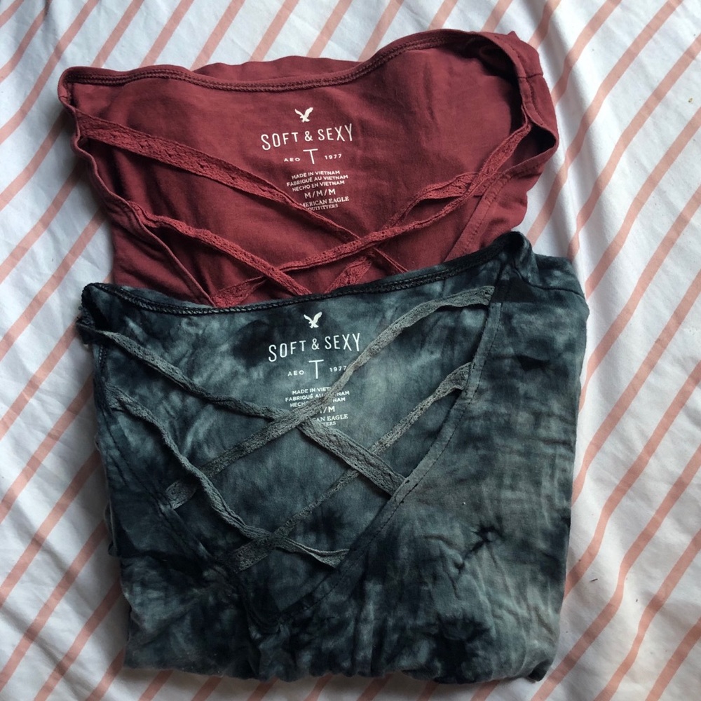 Two American Eagle Cross Tees